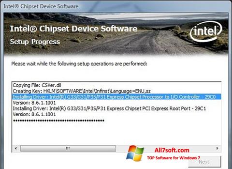 Posnetek zaslona Intel Chipset Device Software Windows 7