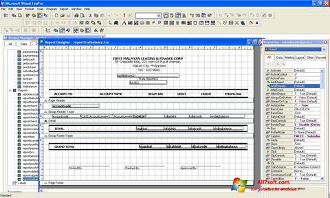 Posnetek zaslona Microsoft Visual FoxPro Windows 7