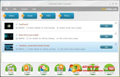 Posnetek zaslona Freemake Video Converter Windows 7