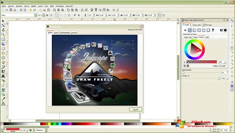 Posnetek zaslona Inkscape Windows 7