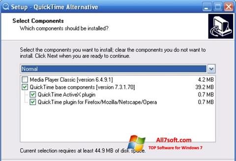 Posnetek zaslona QuickTime Alternative Windows 7