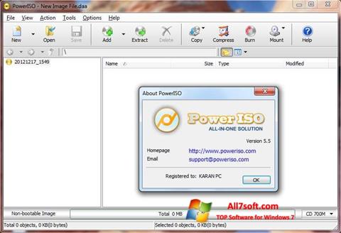 Posnetek zaslona PowerISO Windows 7