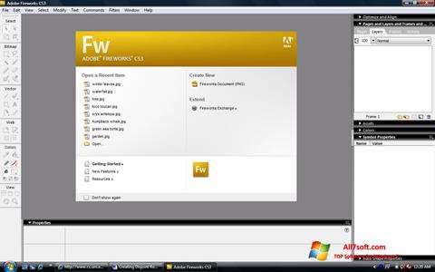 Posnetek zaslona Adobe Fireworks Windows 7