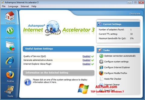 Posnetek zaslona Ashampoo Internet Accelerator Windows 7