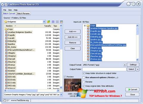 Posnetek zaslona FastStone Photo Resizer Windows 7