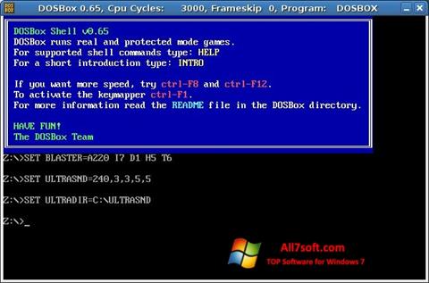 Posnetek zaslona DOSBox Windows 7