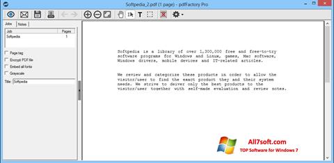 Posnetek zaslona pdfFactory Pro Windows 7