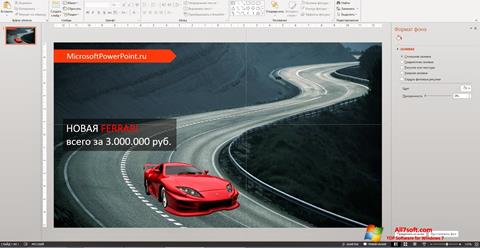 Posnetek zaslona Microsoft PowerPoint Windows 7