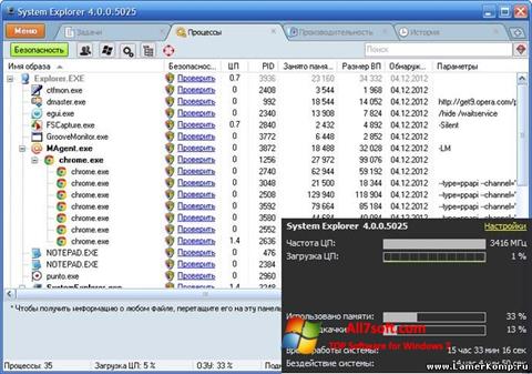 Posnetek zaslona System Explorer Windows 7