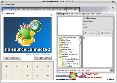 Posnetek zaslona webcamXP Windows 7