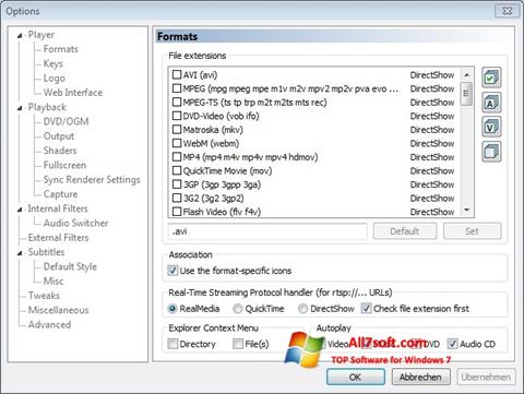Posnetek zaslona Combined Community Codec Pack Windows 7