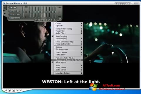 Posnetek zaslona Crystal Player Windows 7