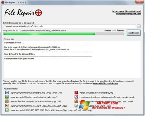 Posnetek zaslona File Repair Windows 7