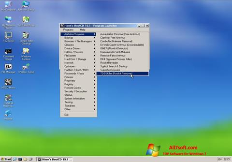 Posnetek zaslona Hirens Boot CD Windows 7