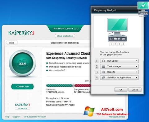 Posnetek zaslona Kaspersky Internet Security Windows 7