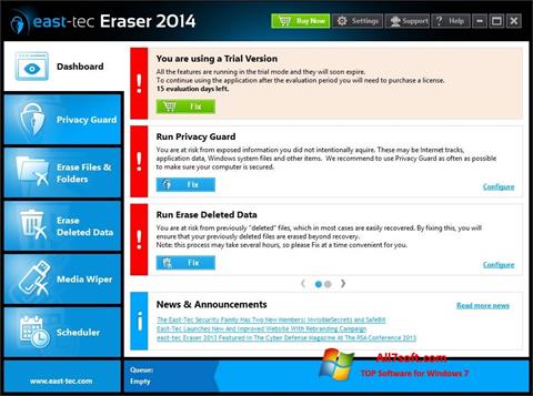 Posnetek zaslona East Tec Eraser Windows 7