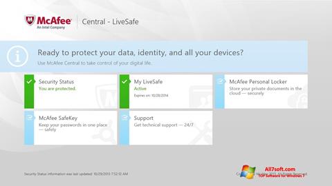 Posnetek zaslona McAfee LiveSafe Windows 7