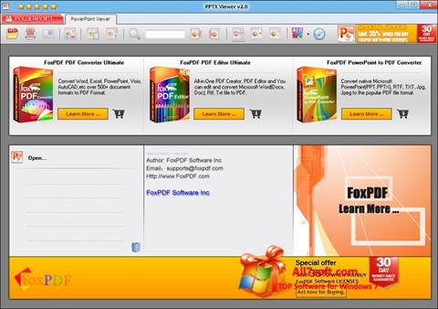Posnetek zaslona PPTX Viewer Windows 7