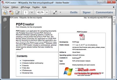 Posnetek zaslona PDFCreator Windows 7