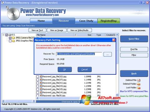 Posnetek zaslona Power Data Recovery Windows 7