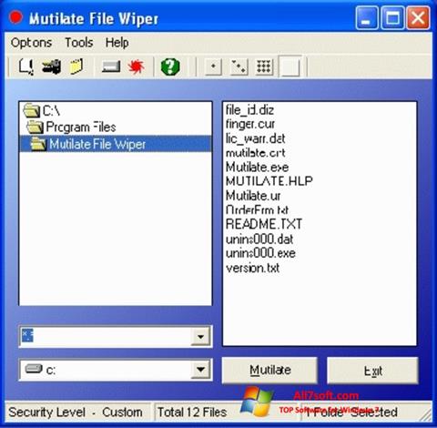 Posnetek zaslona Free File Wiper Windows 7