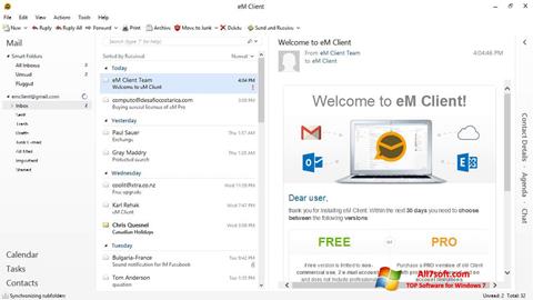 Posnetek zaslona eM Client Windows 7