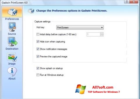 Posnetek zaslona Gadwin PrintScreen Windows 7
