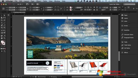 Posnetek zaslona Adobe InDesign Windows 7