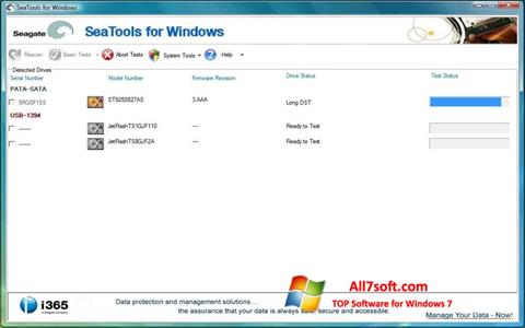 Posnetek zaslona Seagate SeaTools Windows 7