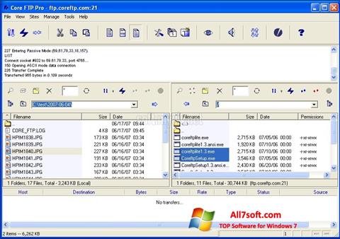 Posnetek zaslona Core FTP Windows 7