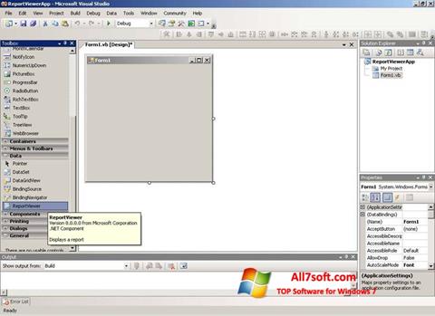 Posnetek zaslona Microsoft Visual Studio Express Windows 7