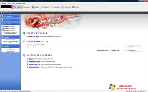 Posnetek zaslona Shareaza Windows 7