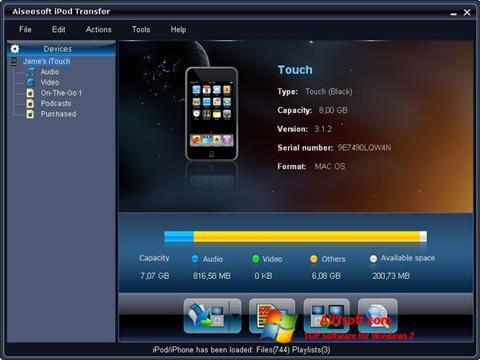 Posnetek zaslona iPhone PC Suite Windows 7
