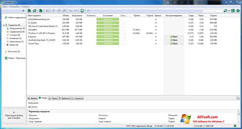 Posnetek zaslona uTorrent Windows 7