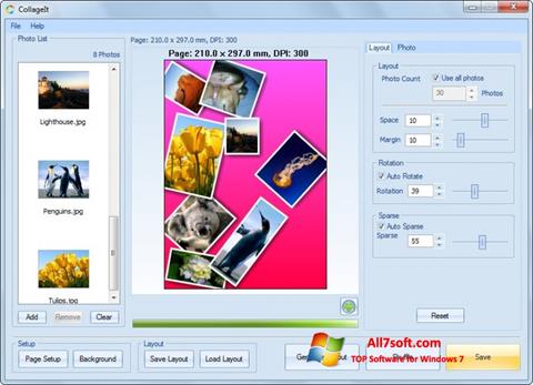 Posnetek zaslona CollageIt Windows 7