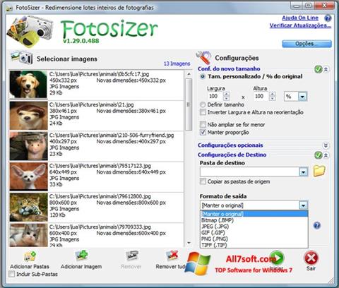 Posnetek zaslona Fotosizer Windows 7
