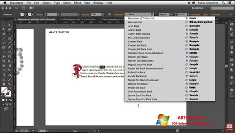 Posnetek zaslona Adobe Illustrator Windows 7