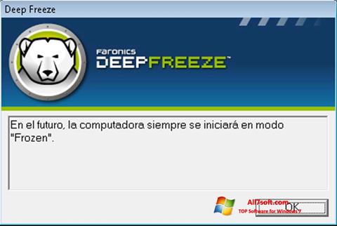 Posnetek zaslona Deep Freeze Windows 7