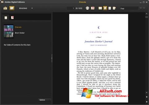 Posnetek zaslona Adobe Digital Editions Windows 7