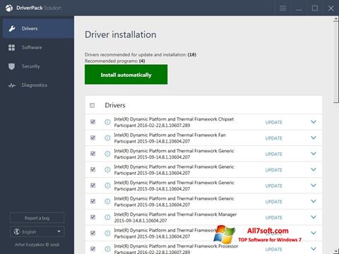 Posnetek zaslona DriverPack Solution Online Windows 7