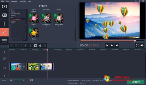 Posnetek zaslona Movavi Video Suite Windows 7