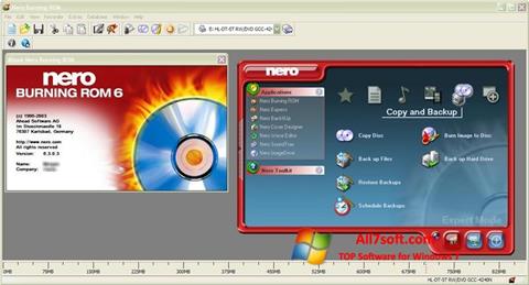 Posnetek zaslona Nero Burning ROM Windows 7