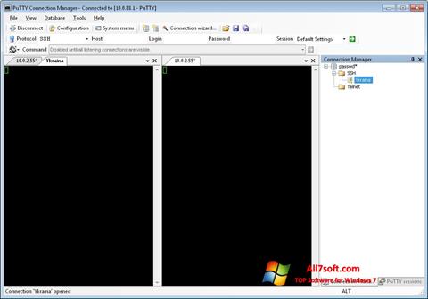Posnetek zaslona PuTTY Connection Manager Windows 7
