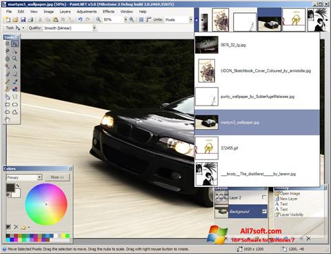 Posnetek zaslona Paint.NET Windows 7