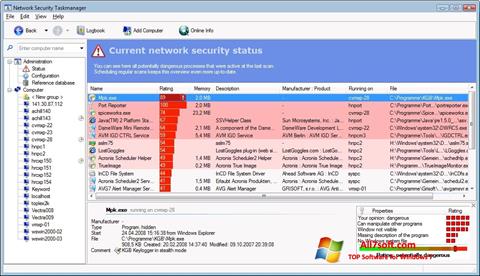 Posnetek zaslona Security Task Manager Windows 7