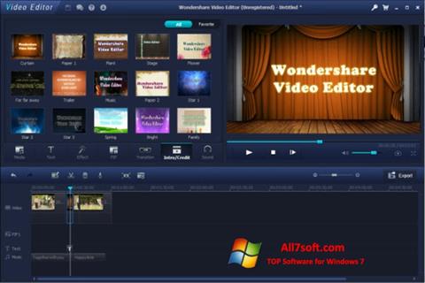 Posnetek zaslona Wondershare Video Editor Windows 7