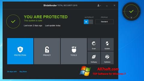 Posnetek zaslona Bitdefender Windows 7
