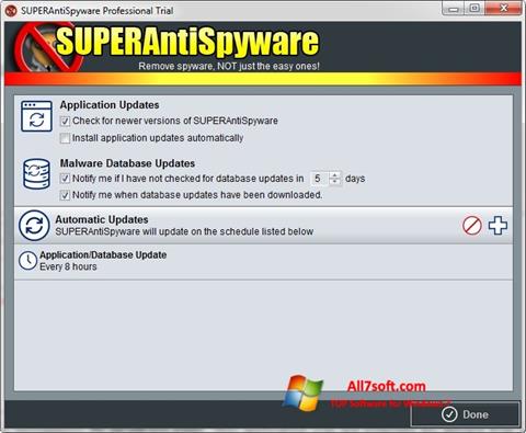 Posnetek zaslona SUPERAntiSpyware Windows 7