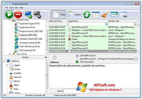 Posnetek zaslona Keylogger Windows 7
