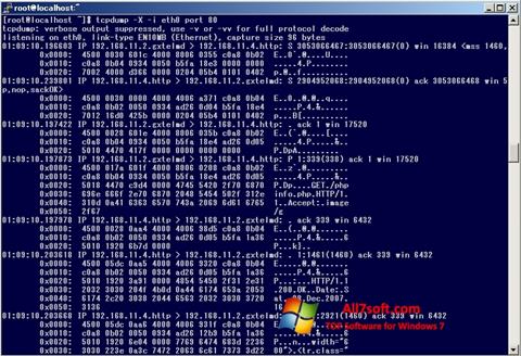 Posnetek zaslona TCPDUMP Windows 7